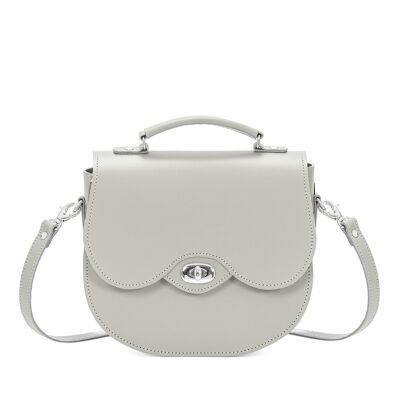 Sac de selle Twistlock en cuir fait à la main - Gris fantôme