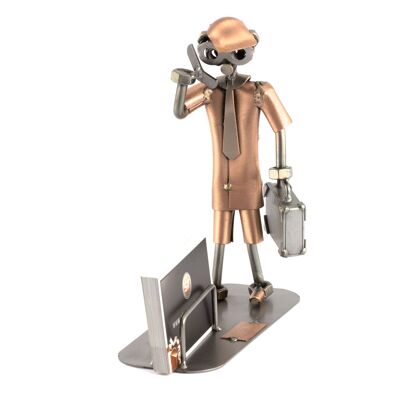 Screw Man Golden Handyman Business Card Holder