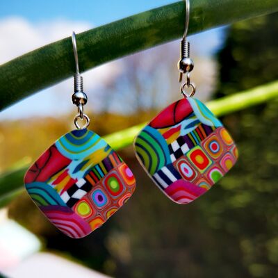 Mini square earrings