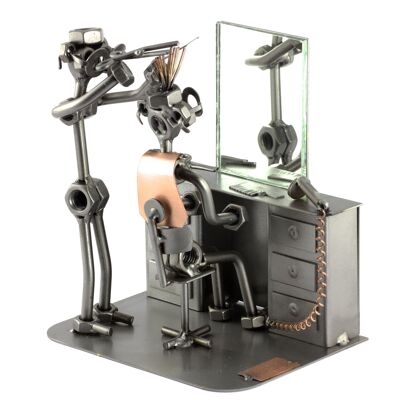 Screwman hairdresser with mirror