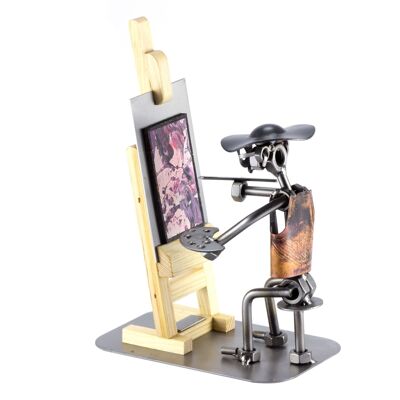 Screw Man Painter With Wooden Easel