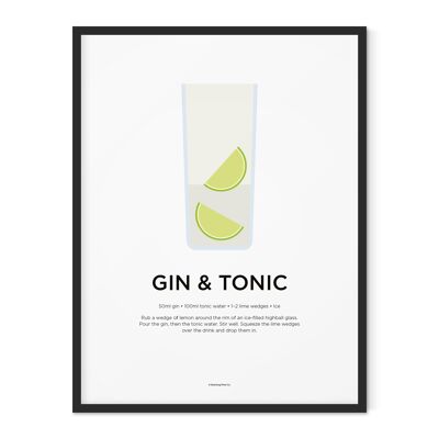 Gin & Tonic Print - 30x40cm