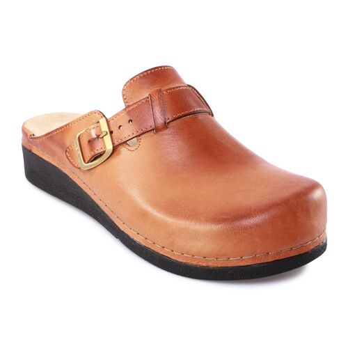 Hausschuh Andriana Braun Pantoffel / Clog / Sandale x