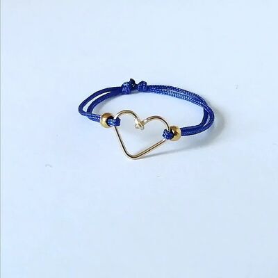 Anello cordino cuore blu