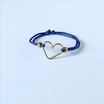 Blue heart cord ring
