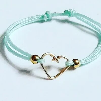 Turquoise heart cord ring