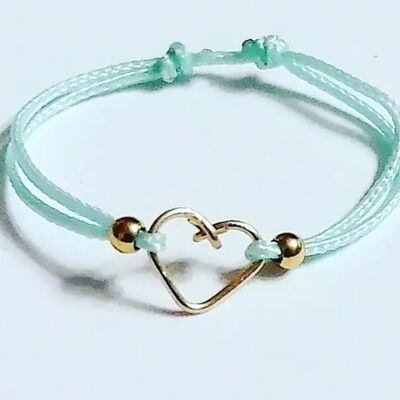 Turquoise heart cord ring