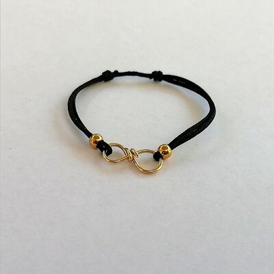 Black infinity cord ring