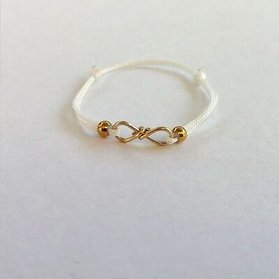 White infinity cord ring