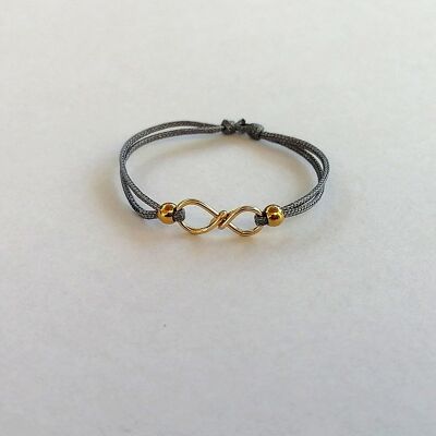 Bague cordon infini gris