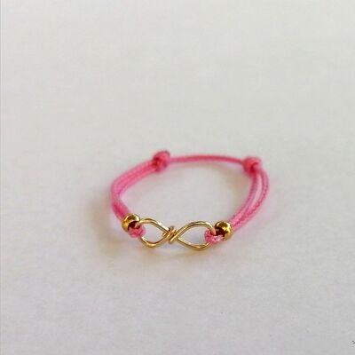 Anello con cordino infinito rosa