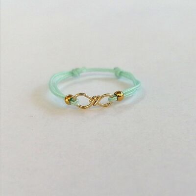 Bague cordon infini turquoise