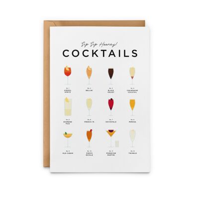 Sip Sip Hooray Cocktails Card