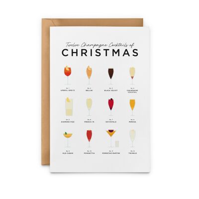 Twelve Champagne Cocktails Of Christmas Card