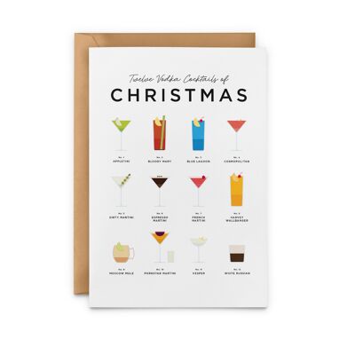 Twelve Vodka Cocktails Of Christmas Card
