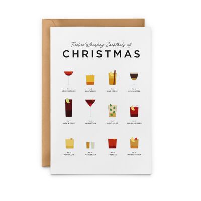 Twelve Whiskey Cocktails Of Christmas Card