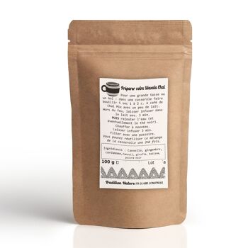 Chai Latte thé tchai masala 100 g | sans théine | Sachet d'épices avec recette 2