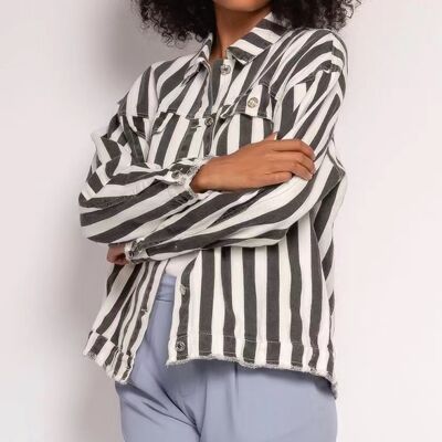 Striped print jacket