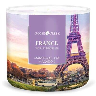 Marshmallow Macaron Goose Creek Candle® France World Traveler 411 gramos
