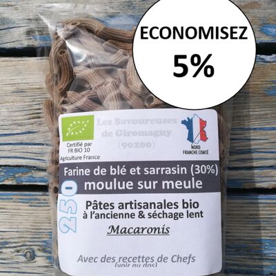 Harina de trigo sarraceno ecológica (30%) y pasta de trigo. Formato económico por 6