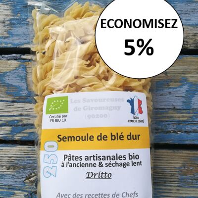 Organic durum wheat semolina pasta. Economy format by 6