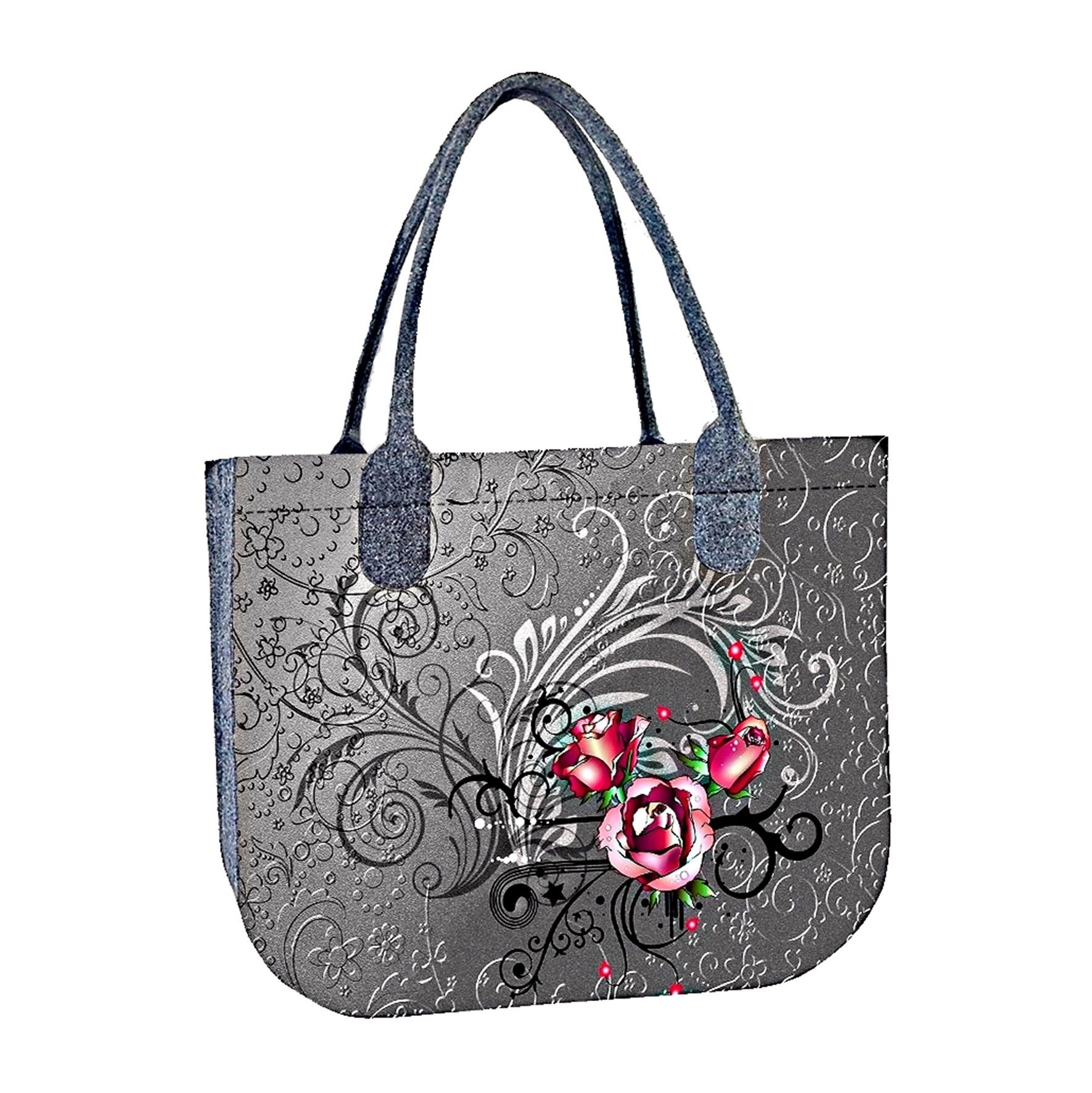 Tattoo Shoulder Bag In Felt Lady XL Line Bertoni