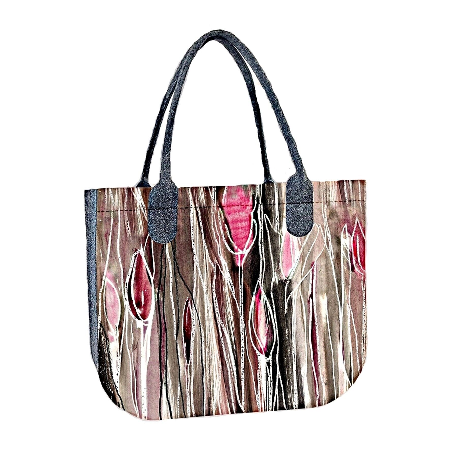 Borsa a spalla Tulipani in feltro Lady XL Linea Bertoni