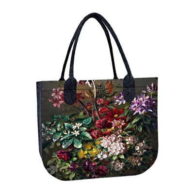 Borsa A Tracolla Bouquet In Feltro Antracite Lady Linea XL Bertoni