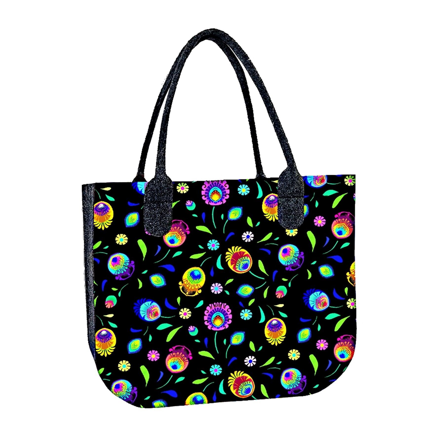 Sac à bandoulière Kujawiak en feutre Lady XL Anthracite Ligne Bertoni