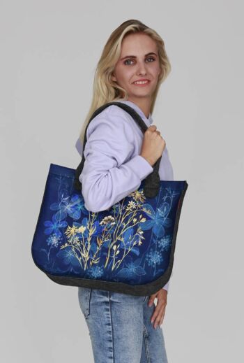 Borsa A Tracolla Midnight In Feltro Antracite Lady Linea XL Bertoni 4