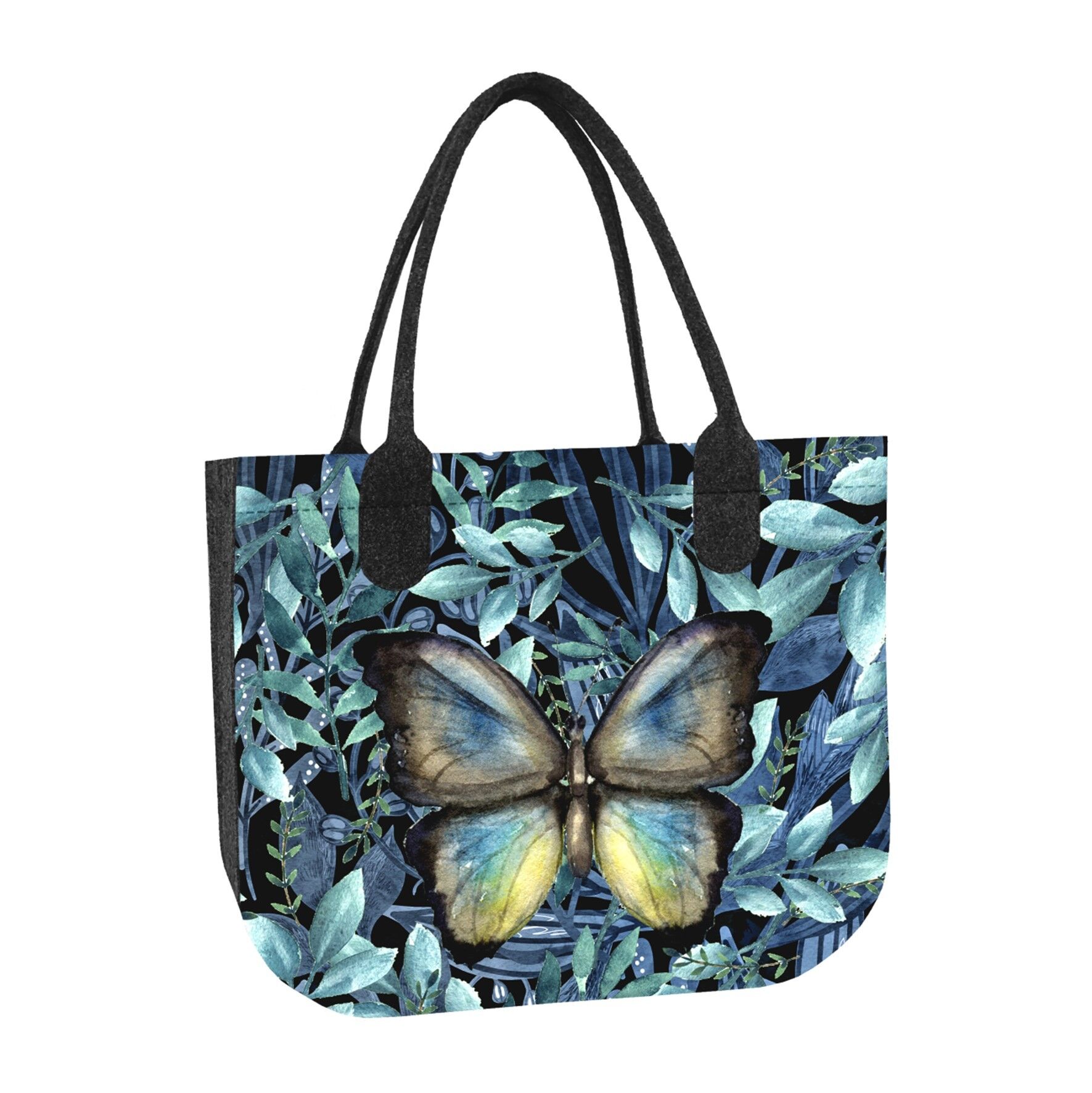 Bolso de hombro Emanuel Lady XL de fieltro color antracita Línea Bertoni