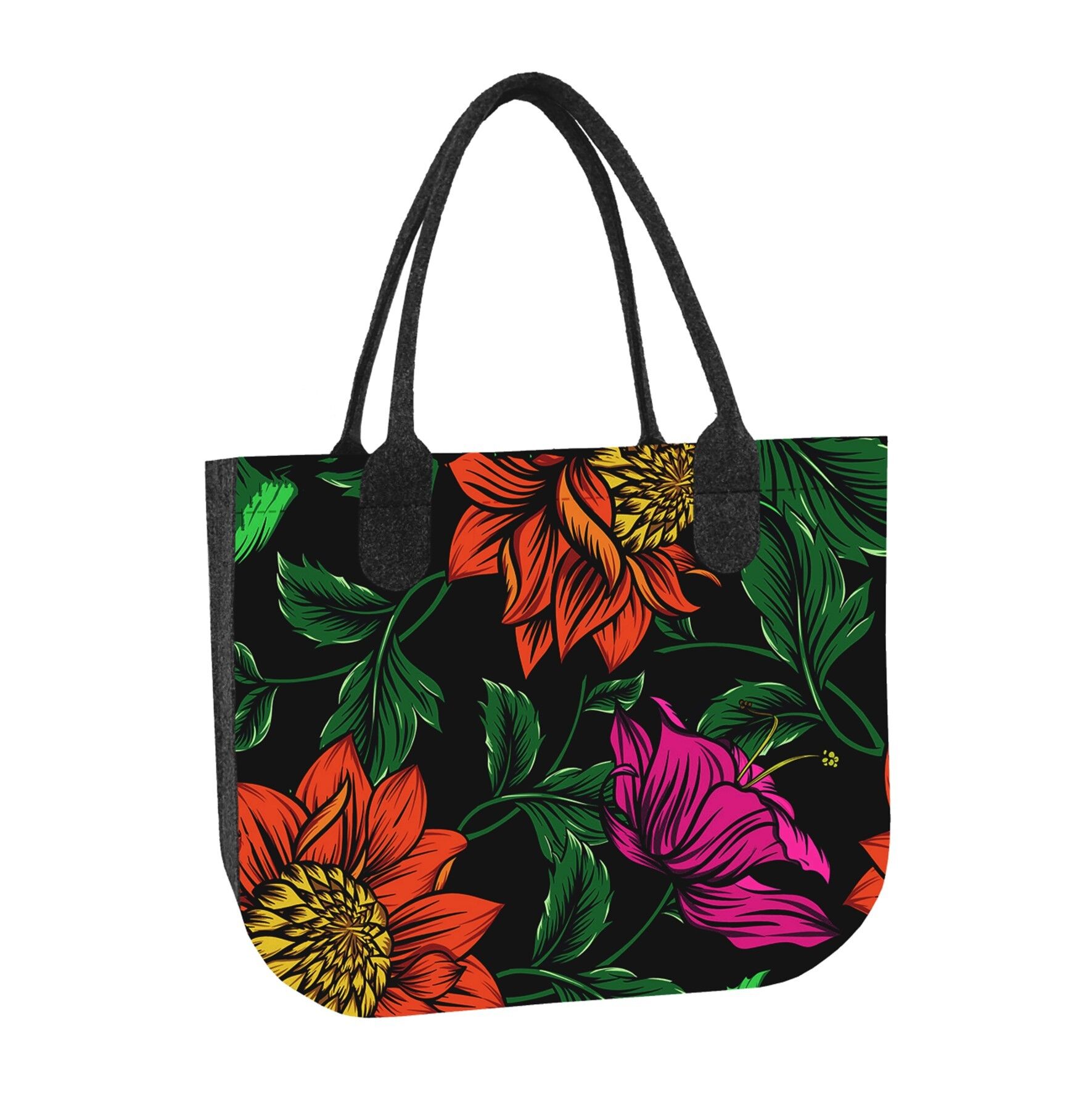 Bolso de hombro Bella en fieltro Lady XL Línea Antracita Bertoni