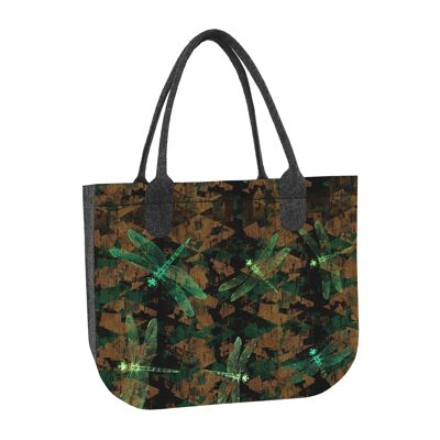 Borsa A Tracolla Libellula In Feltro Antracite Lady Linea XL Bertoni