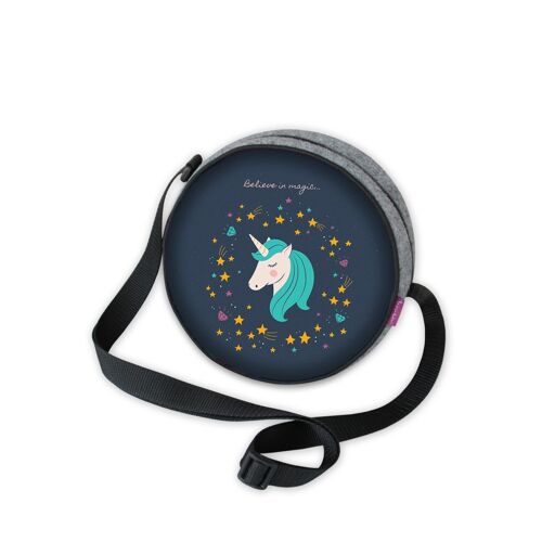 Borsa Tamburello Unicorno In Feltro Linea Twist Bertoni