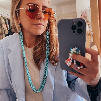 Chaîne de lunettes BIG MAILLONS TURQUOISE 1