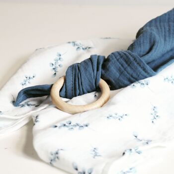 Burb tissu avec imprimé de Twig et uni bleu jeans 4