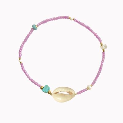 Bracelet de Cheville Coquillage Violet