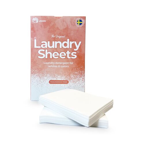 Laundry Sheets - Laundry Detergent Sheets Fragrance Free (30 Loads/Washes)