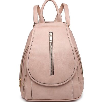 2 compartiments école sac à dos mode voyage décontracté sac à dos sac à dos étanche en cuir PU sac à dos pour voyage/affaires/collège -A36773m rose