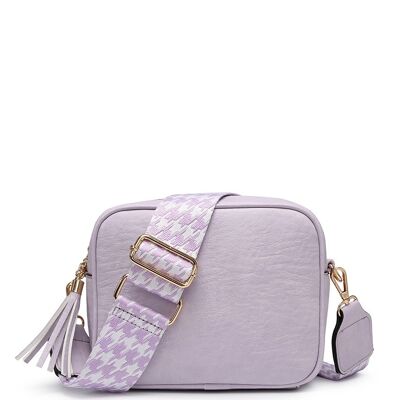 Tirante ancho. Bolso de 2 compartimentos, bolso bandolera para mujer, bolso de hombro, correa ancha ajustable, ZQ-123-4 violeta claro