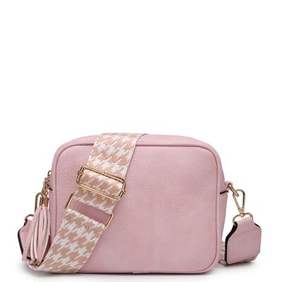 Breiter Riemen. Tasche mit 2 Fächern, Damen-Umhängetasche, Umhängetasche, verstellbarer breiter Riemen, ZQ-123-4 pink