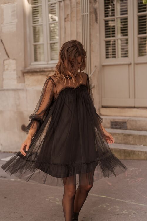 Robe en tulle unie - 80876