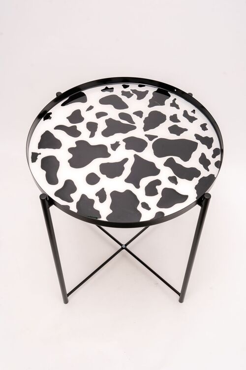 Cow print table