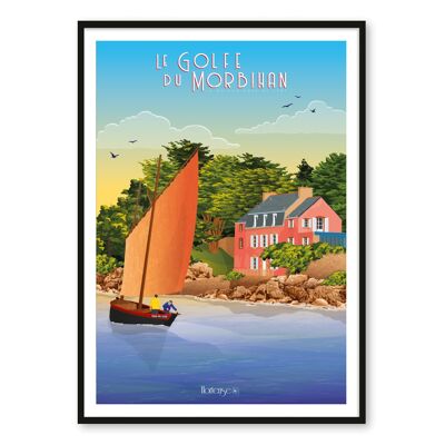 Affiche Golfe du Morbihan - Maison Rose