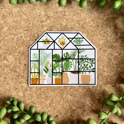 Pot Plant Greenhouse Large Glossy Sticker