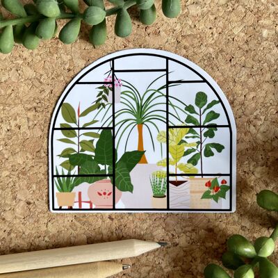 Arched Greenhouse Large Glossy Sticker