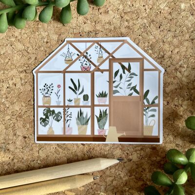 Wooden Greenhouse Large Glossy Sticker