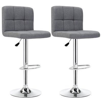 Toplo Tabourets de Bar Modernes Tissu Gris