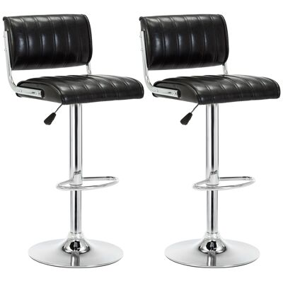 Toplo Vintage Bar Office Stool Leather BLACK