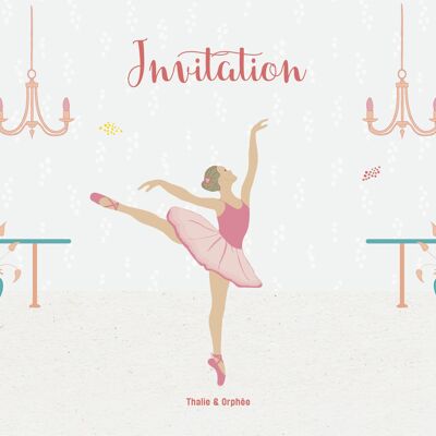 Danseuse 8 cartes invitations et enveloppes